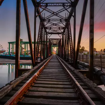 Train tracks in Santa Cruz, California, USA