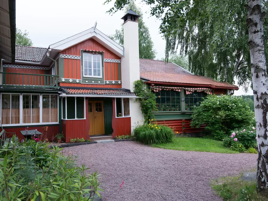 Sundborn, Sweden - July 4, 2013: The world famous home of Swedish artists Carl and Karin Larsson at Lilla Hyttnas in Sundborn, Sweden.