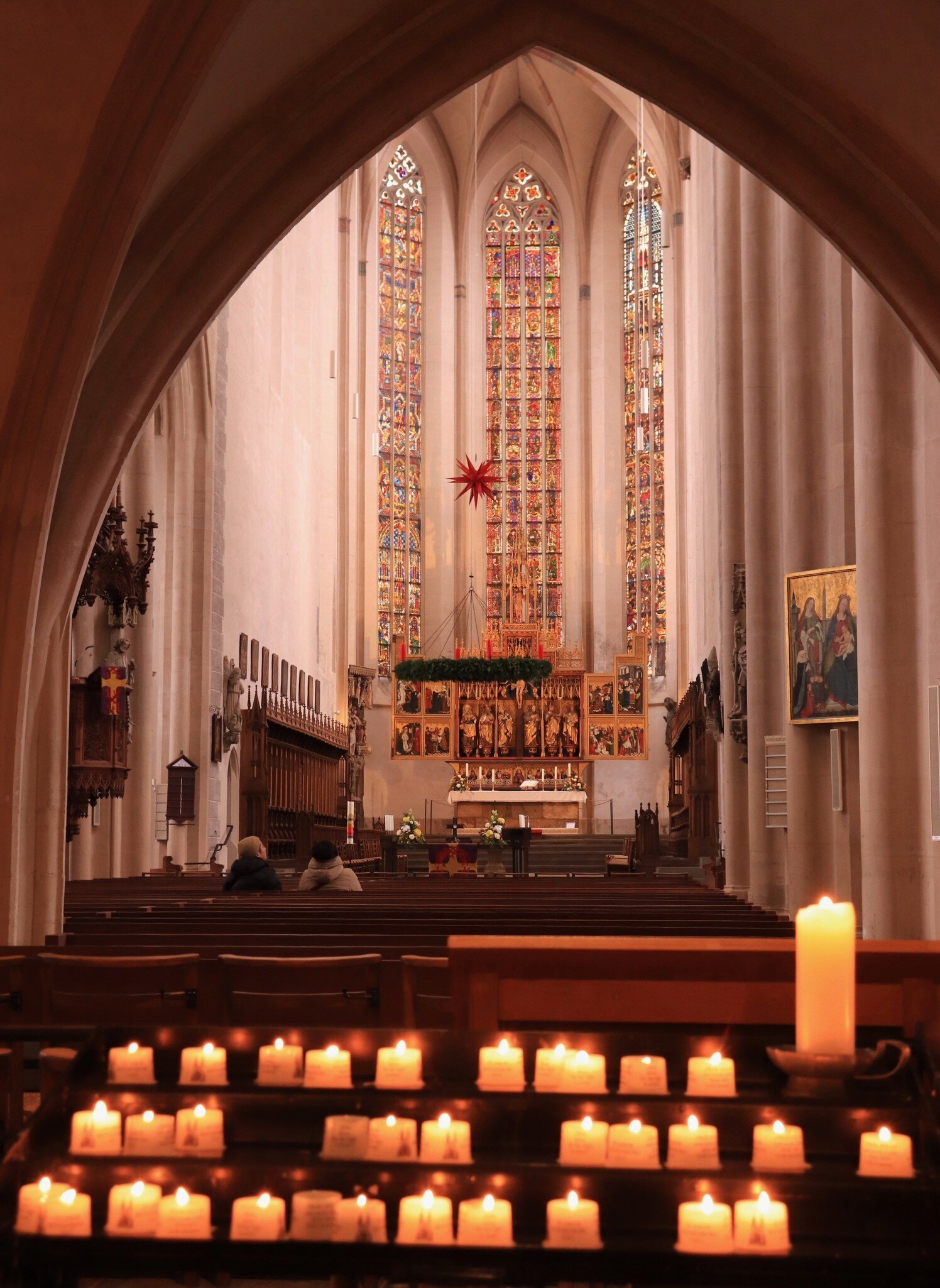 Interior of the St. Jakobskirche (Saint Jacob Church) in downtown Rothenburg ob der Tauber, Germany.