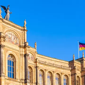A section of the facade of Maximilianeum, home of the Bavarian State Parliament.