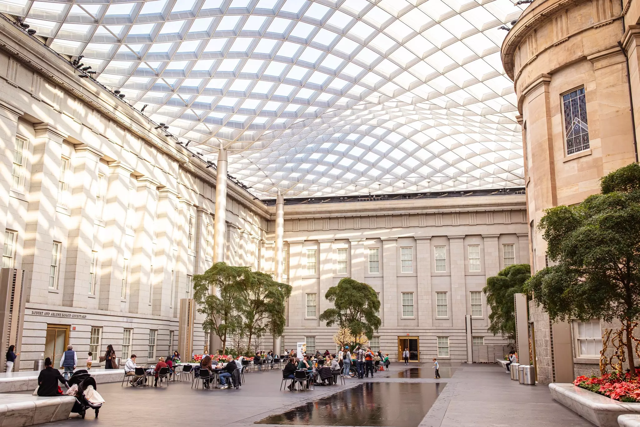 Washington, D.C. US - December 31, 2024: the Robert and Arlene Kogod Courtyard at The National Portrait Gallery in Washington, DC, a peaceful, free space with a glass canopy, water features, and plant, License Type: media, Download Time: 2025-01-31T16:03:05.000Z, User: adouglaslott59, Editorial: true, purchase_order: 65050 - Digital Destinations and Articles, job: future digital articles, client: future digital articles, other: Ann Douglas Lott
