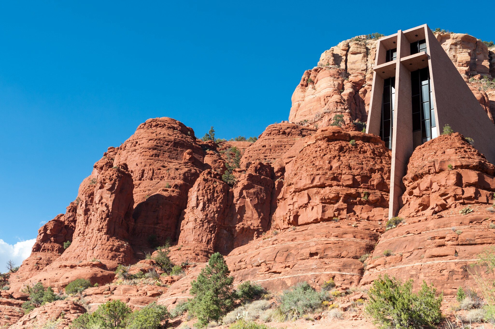 USA, Arizona, Yavapai county. Sedona, A View of Chapel of Holy Cross.