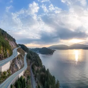 Sea to Sky Highway between Squamish and Vancouver, British Columbia, Canada. EB Adventure Photography/Shutterstock