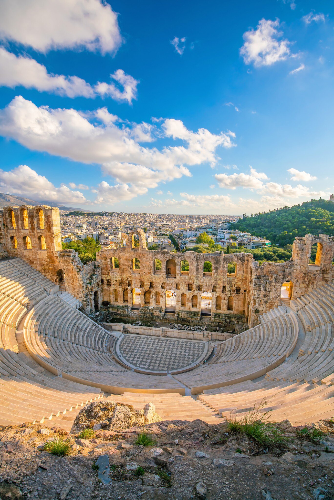View of the Odeon of Herodes Atticus in Athens, Greece.