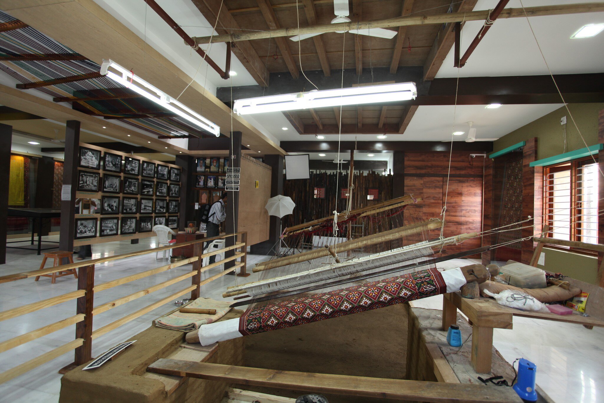 Interior of Patan Patola Heritage Museum in Patan, Gujarat, India. 