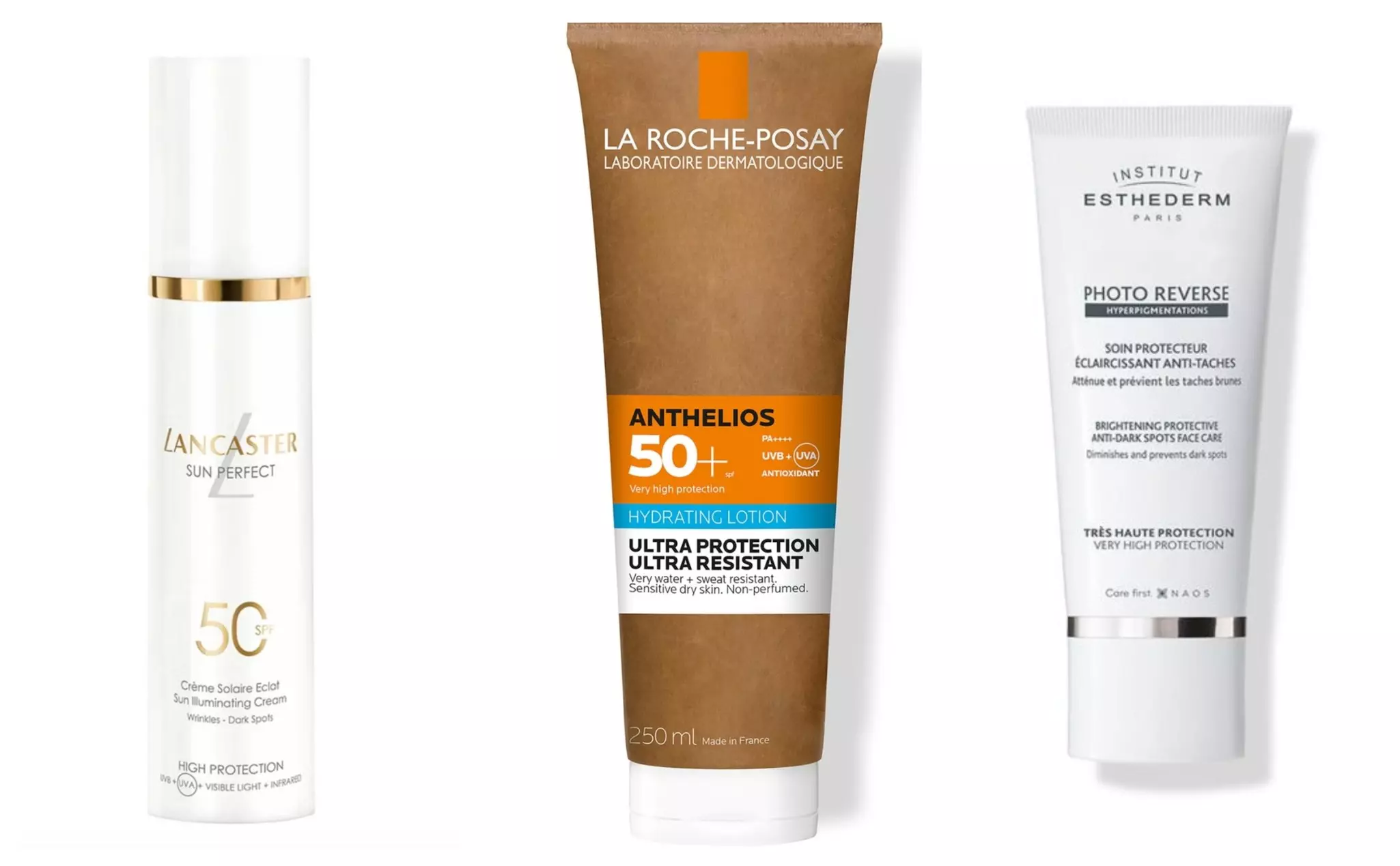 Three French sunscreens