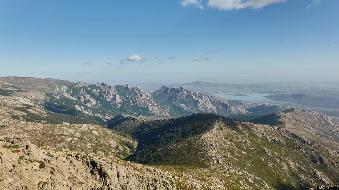 La Maliciosa, La Bola del Mundo, Navacerrada, La Pedriza, El Yelmo and the oak forests in autumn in the Sierra de Guadarrama National Park. Madrid's community. Spain