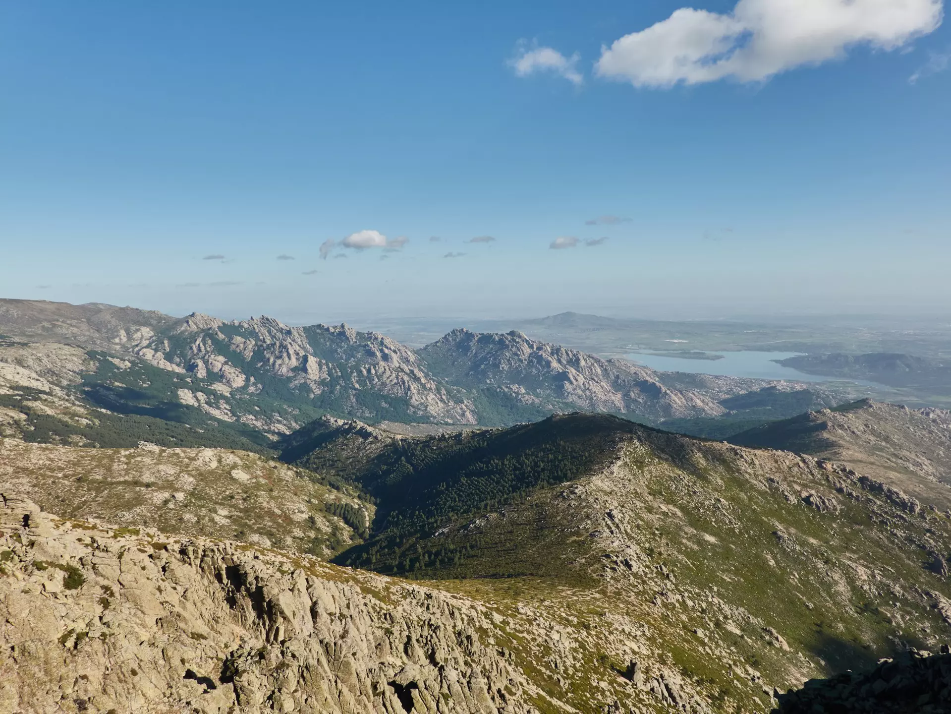 La Maliciosa, La Bola del Mundo, Navacerrada, La Pedriza, El Yelmo and the oak forests in autumn in the Sierra de Guadarrama National Park. Madrid's community. Spain