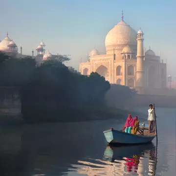 Two women on boat paddling on Yamuna River beside Taj Mahal.
Lonely Planet Traveller Magazine, Issue 16, India, Perfect trip