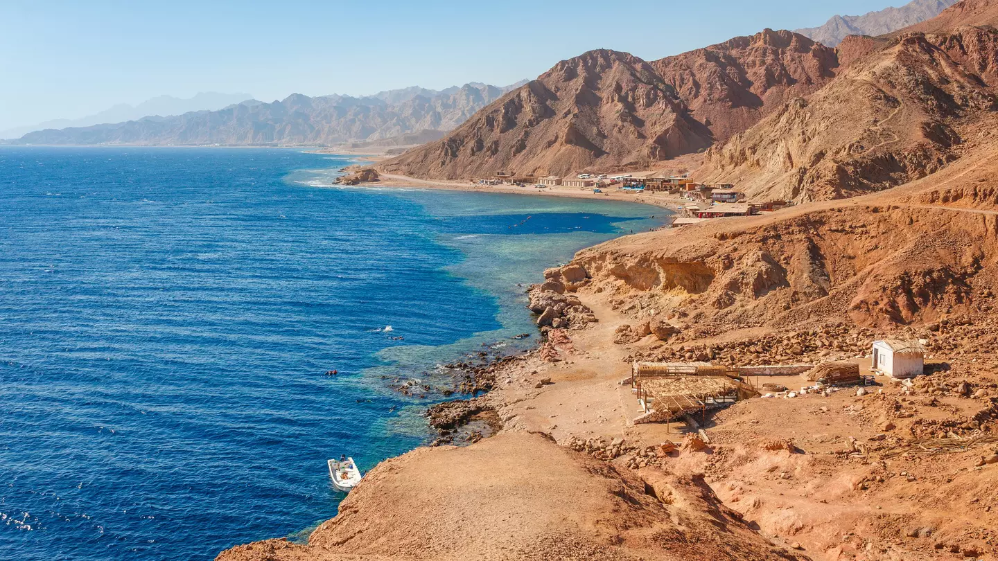 Coastal scenery around the Blue Hole near Dahab in the Sinai, Egypt.