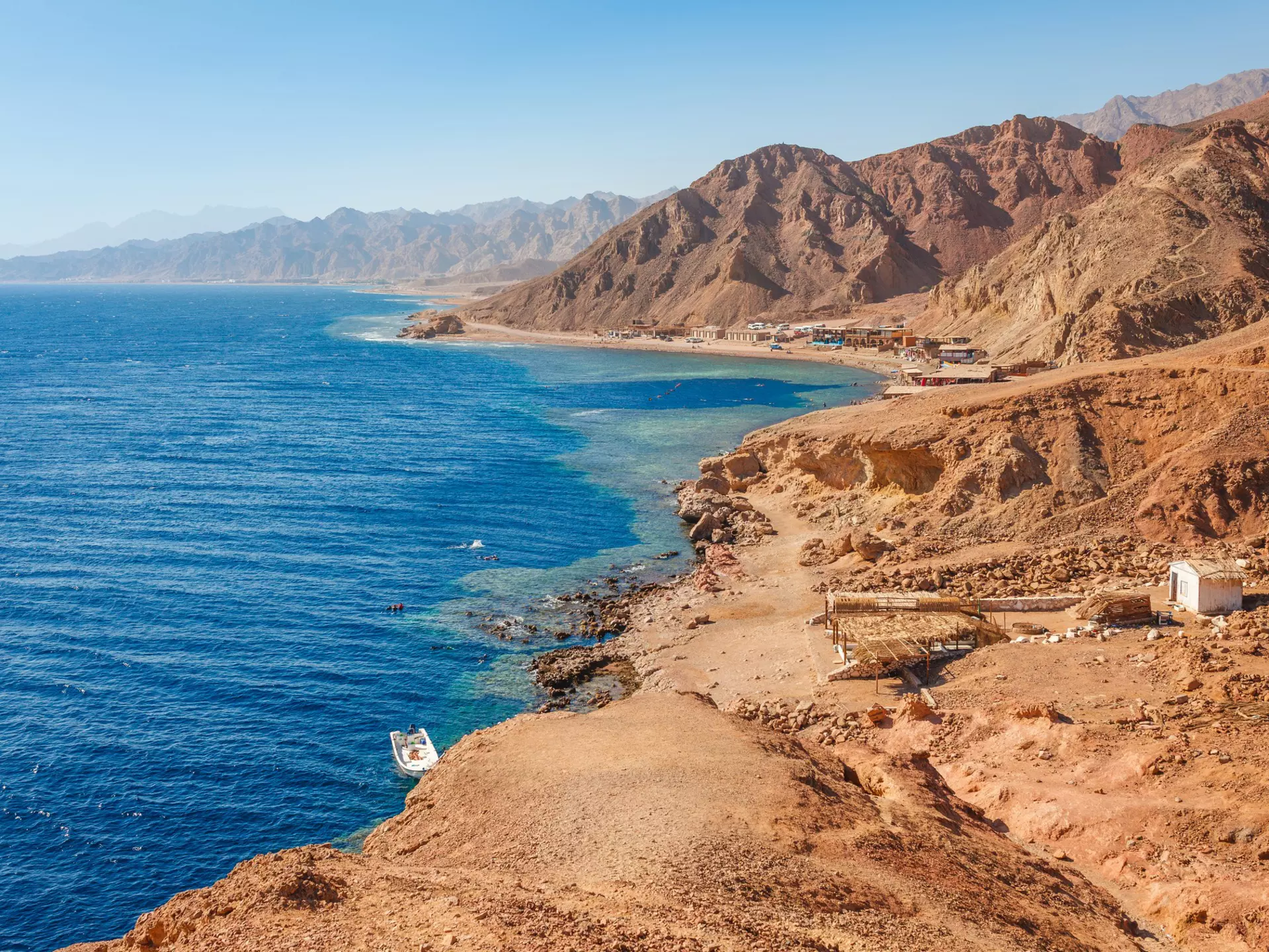 Coastal scenery around the Blue Hole near Dahab in the Sinai, Egypt.
