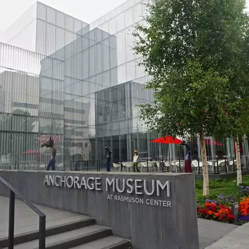 Anchorage, Alaska / United States - July 24, 2017: Sculpture garden just inside the entrance to the Anchorage Museum Cafe.  License Type: media  Download Time: 2024-02-14T02:17:53.000Z  User: FergalCo  Is Editorial: Yes  purchase_order:   