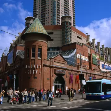 Facade of Market City, home of Paddy's Market. Sydney, Australia. 