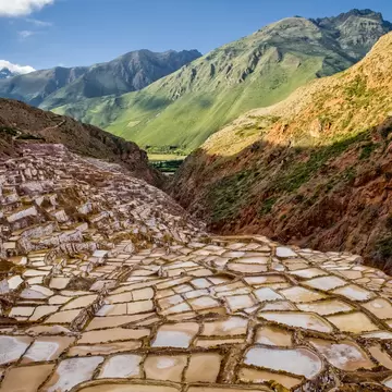 Salineras de Maras in Peru in the Sacred Valley. 