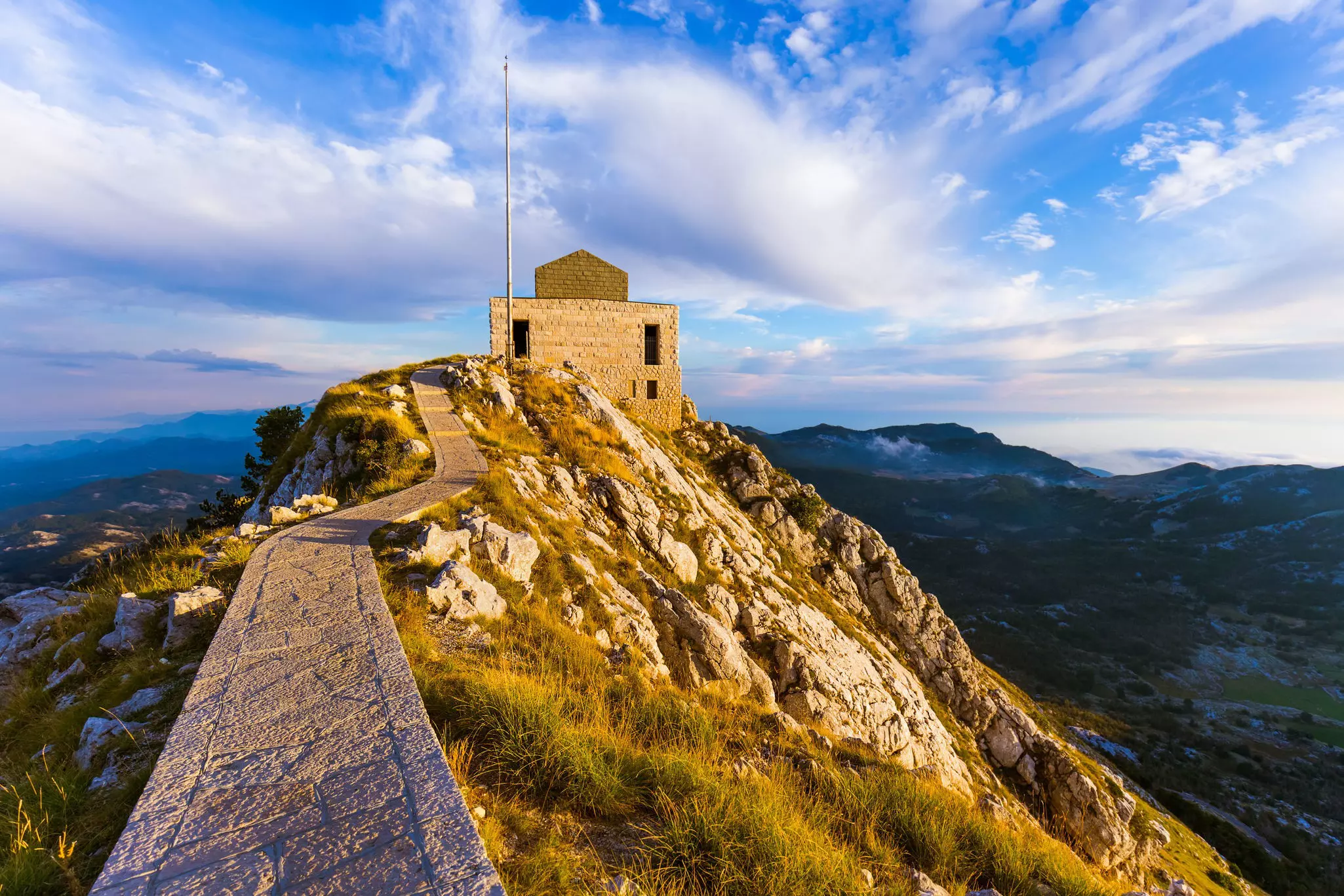 Lovcen Mountains National park at sunset in Montenegro