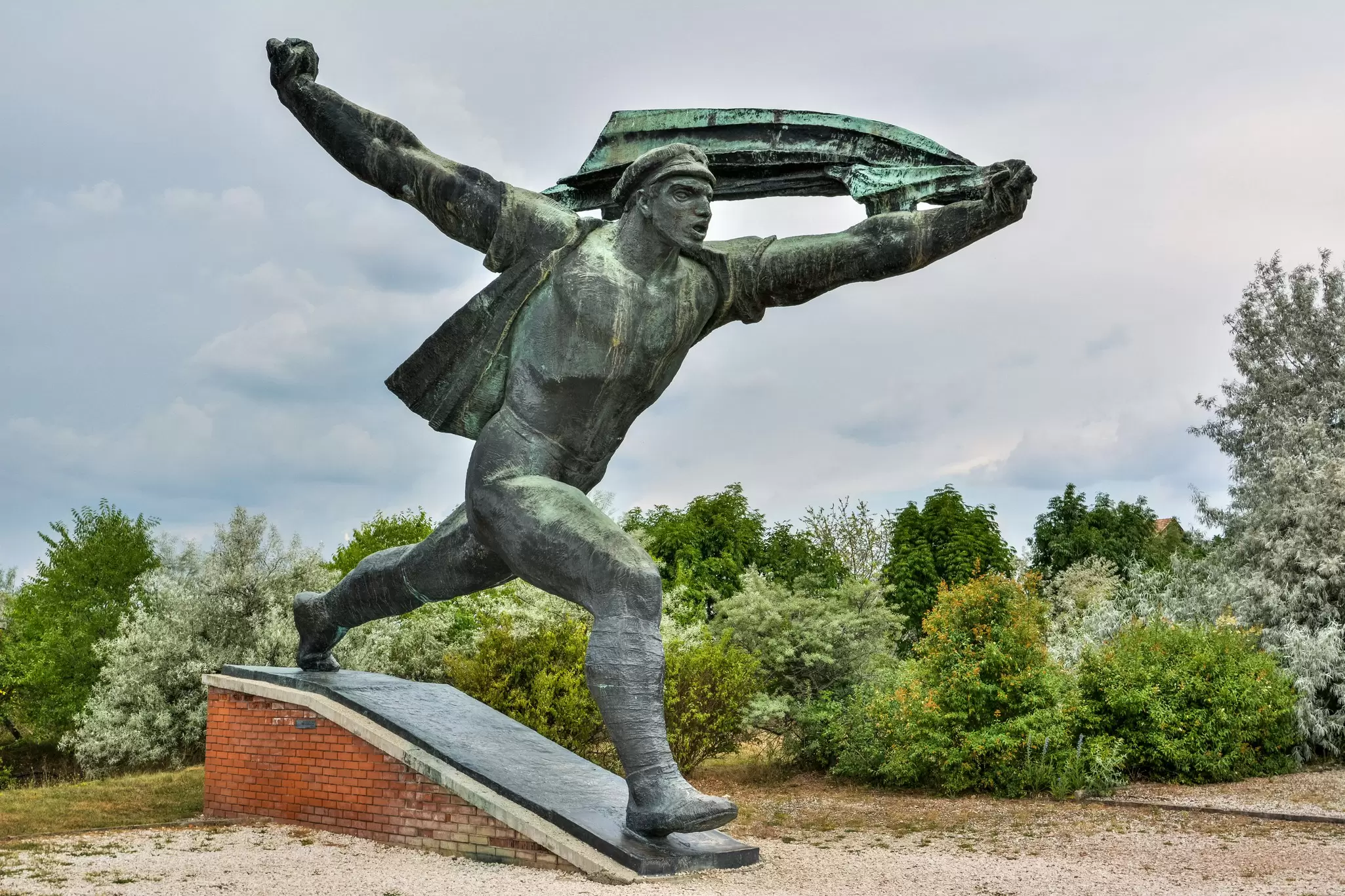 Istvan Kiss's 'Republic of Councils' Monument at Memento Park in Budapest, Hungary.