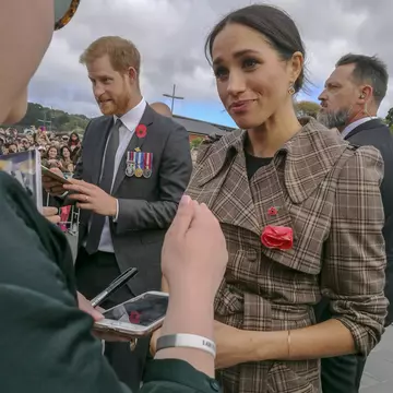 Wellington, New Zealand - October 28, 2018: The Duke and Duchess of Sussex chat with members of the crowd at the Wellington War Memorial in New Zealand.
1060728450