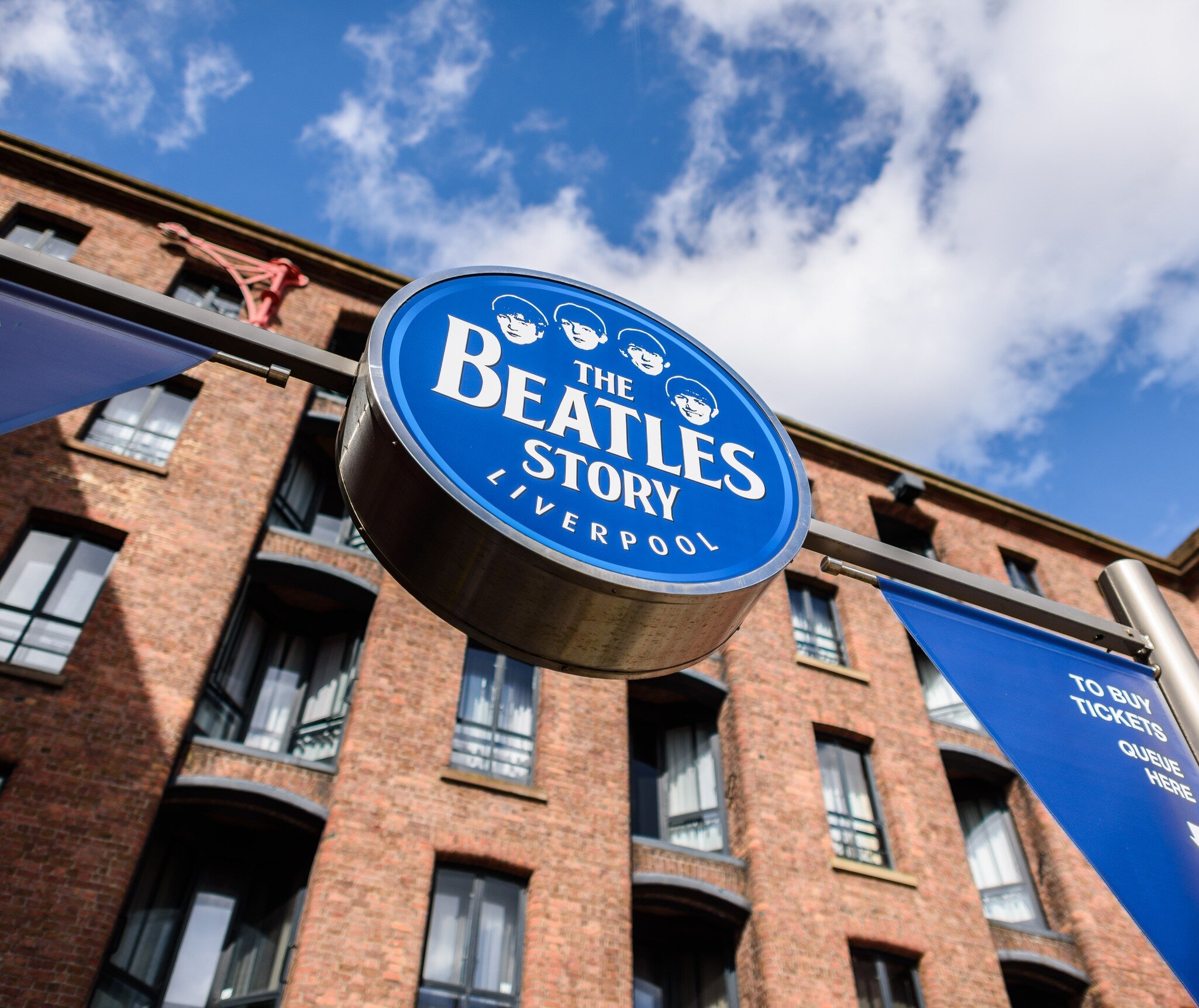 Liverpool, UK - May 17 2018: The Beatles Story located on the historical Albert Dock, opened on 1 May 1990. The museum was also recognised as one of the best tourist attractions of the United Kingdom