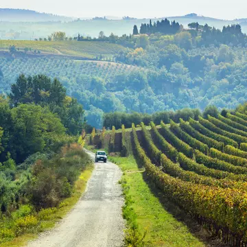 Driving in the Chianti region of Tuscany. Peter Zelei Images/Getty Images