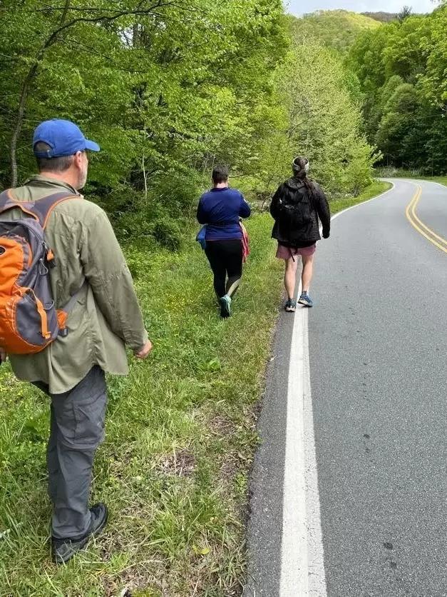 Jennifer Pharr Davis hiking the Burnsville Connector