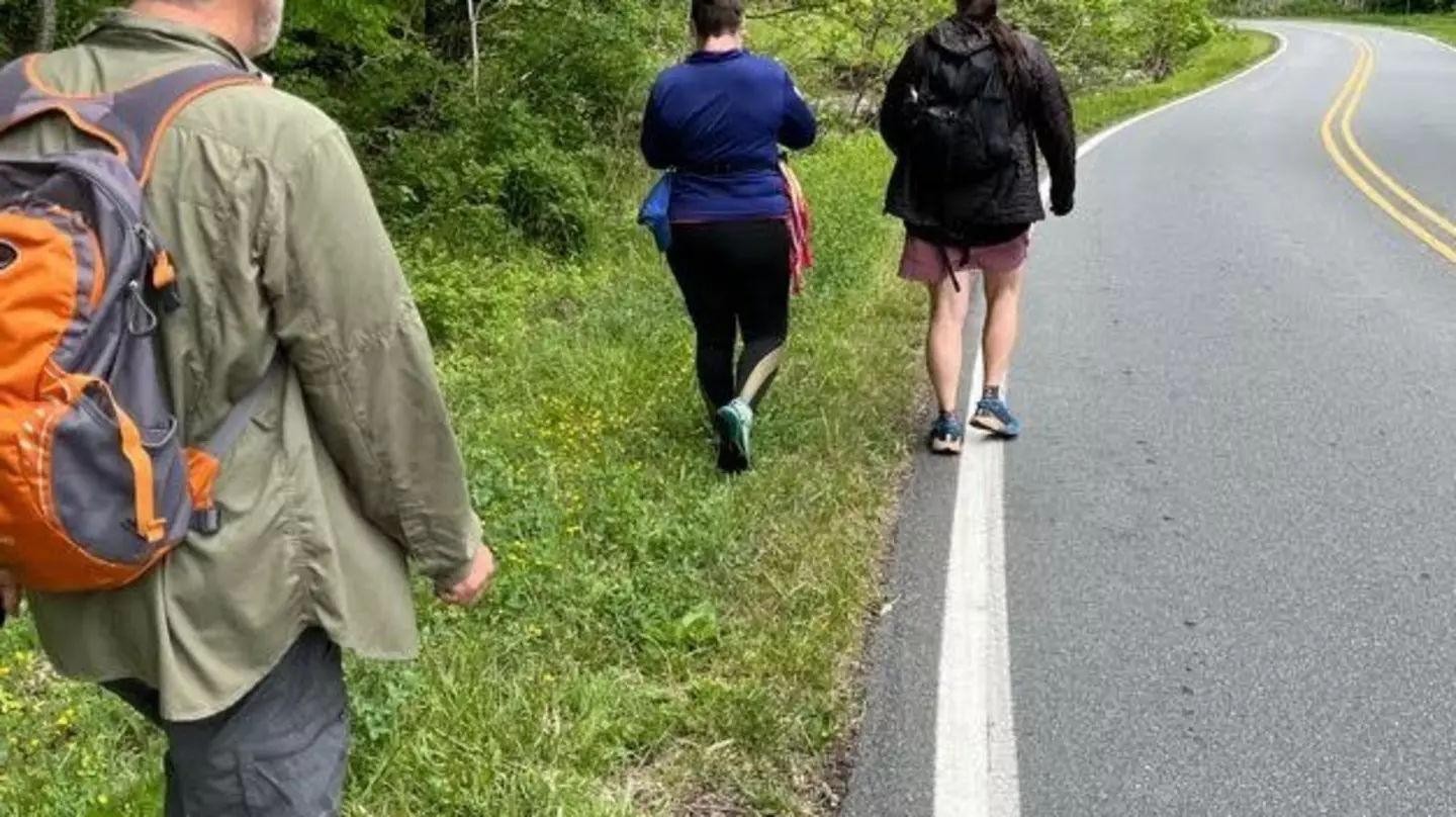 Jennifer Pharr Davis hiking the Burnsville Connector