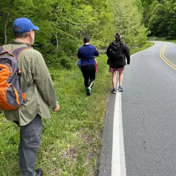 Jennifer Pharr Davis hiking the Burnsville Connector