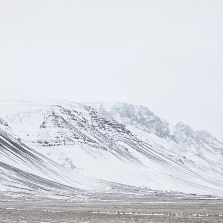 The snow-covered slopes of Snæfellsjökull volcano