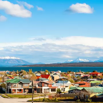 The colorful rooftops of Puerto Natales, Patagonia, Chile