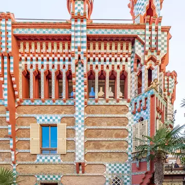 Barcelona, Spain - September 20, 2021: Casa Vicens is a modernist building located in Barcelona, in the district of Gracia. Work of Antoni Gaudí, it was the first important project of the architect.