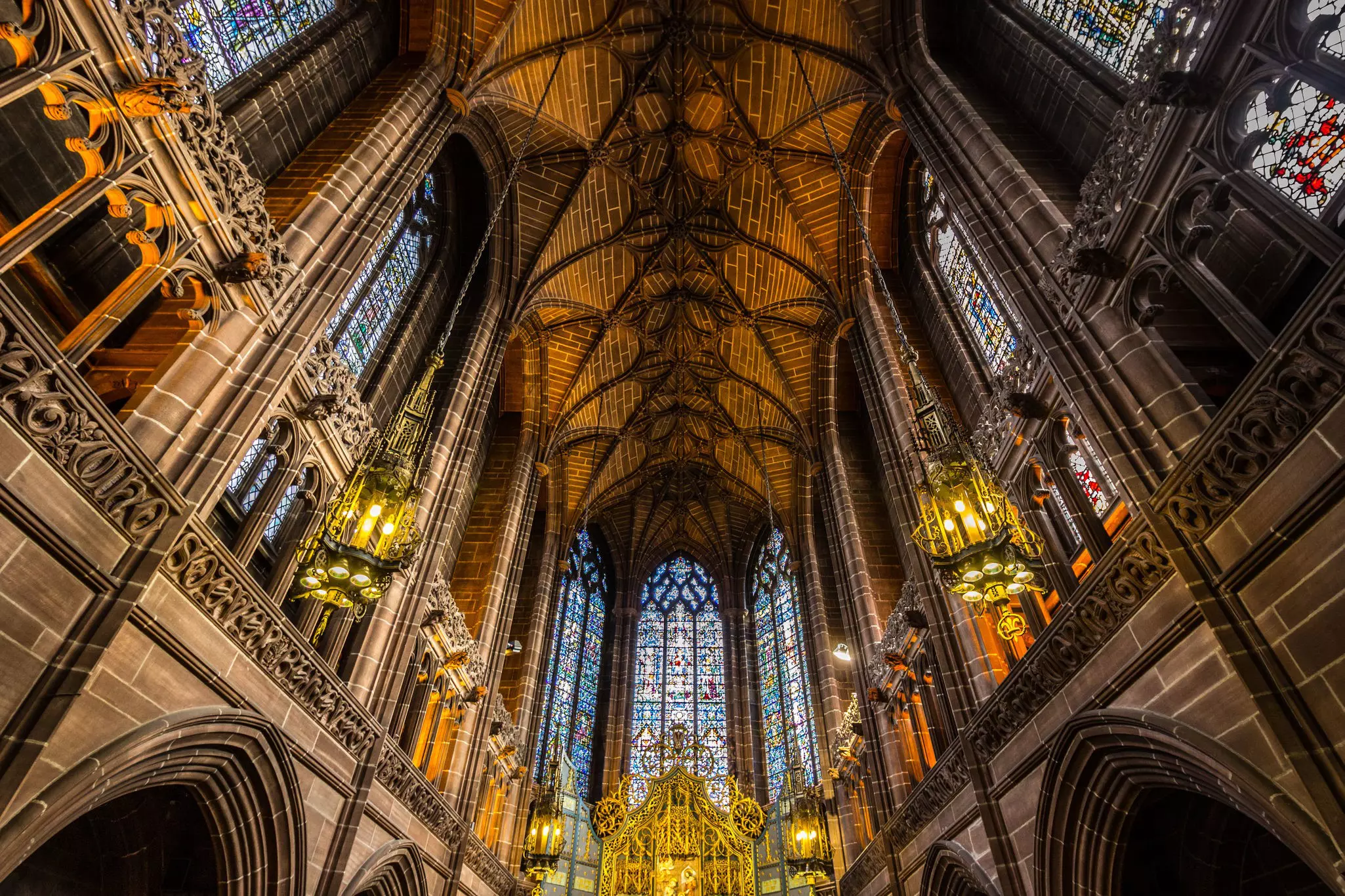The interior of Liverpool Anglican cathedral.
