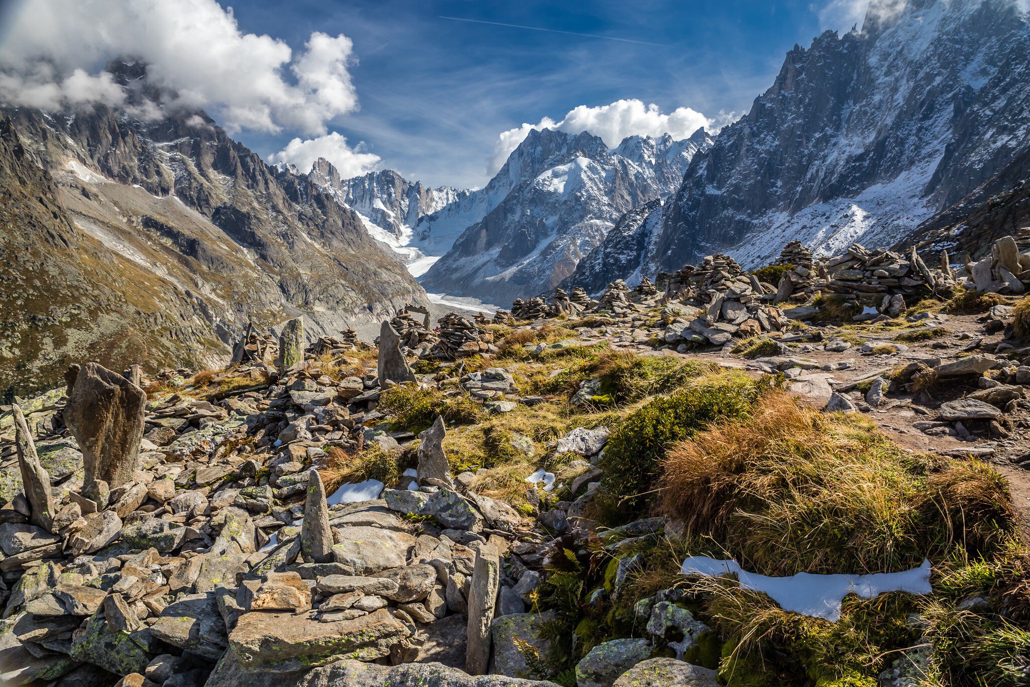 View Of Mer De Glace Glacier From Le Signal Forbes - Mont Blanc Massif, Chamonix, France
