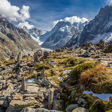 View Of Mer De Glace Glacier From Le Signal Forbes - Mont Blanc Massif, Chamonix, France