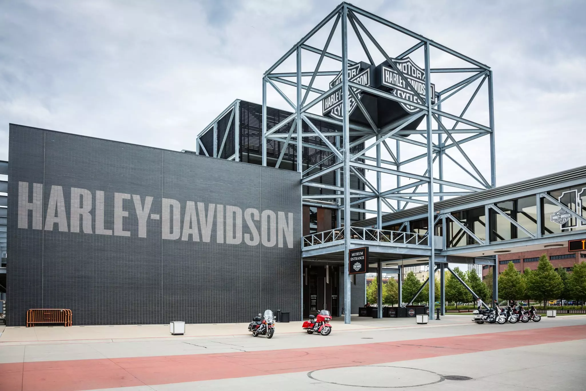 Milwaukee, USA - September 11, 2013: The Harley-Davidson Museum in Milwaukee, Wisconsin. Owned by the motorcycle manufacturer, the museum opened in 2008 to celebrate and showcase more than a century of Harley-Davidson motorcycle history.