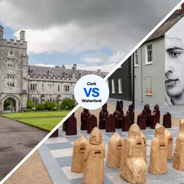 Tour the Long Hall and Clock Tower of University College Cork or embrace the cultural activity in Waterford City © Shutterstock; Alamy