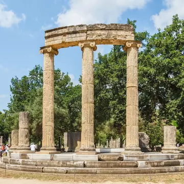 The ruins of Olympia; the birth place of Olympic games in Katakolon. Littleaom/Shutterstock