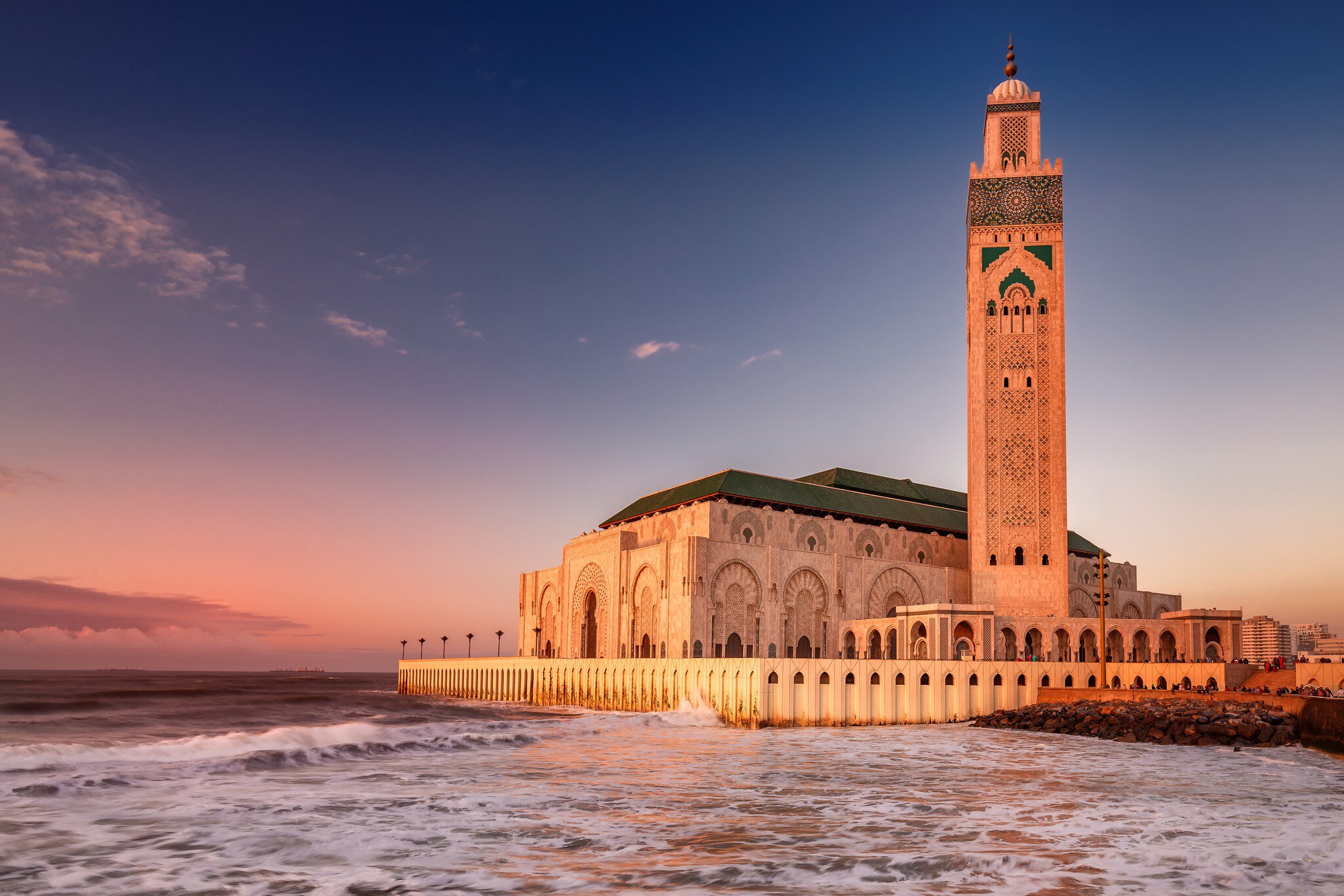 The Hassan II Mosque  largest mosque in Morocco. Shot  after sunset at blue hour in Casablanca.
544676786
Arranging, Minaret, Dusk, Mosaic, Islam, Religion, Majestic, Blue, Famous Place, North, Architecture, Casablanca, Morocco, Africa, Night, Sea, Decoration, Mosque, Tower, Hassan
CLEARED FOR DIGITAL USE ONLY -