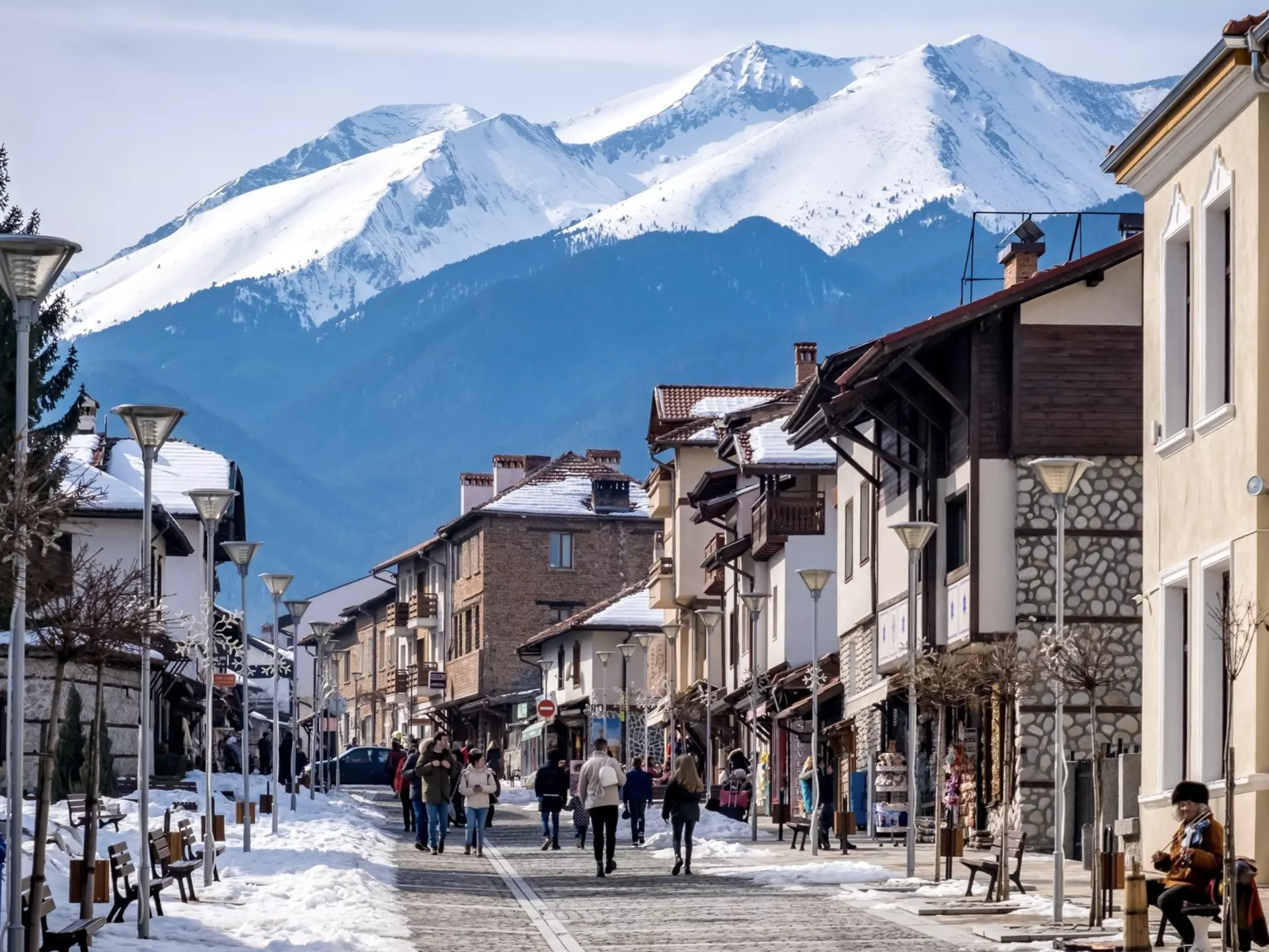 In Bansko, you can enjoy exciting mountain activities and a charming historic center year-round. Alexey Oblov/Shutterstock