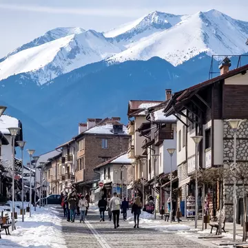 In Bansko, you can enjoy exciting mountain activities and a charming historic center year-round. Alexey Oblov/Shutterstock