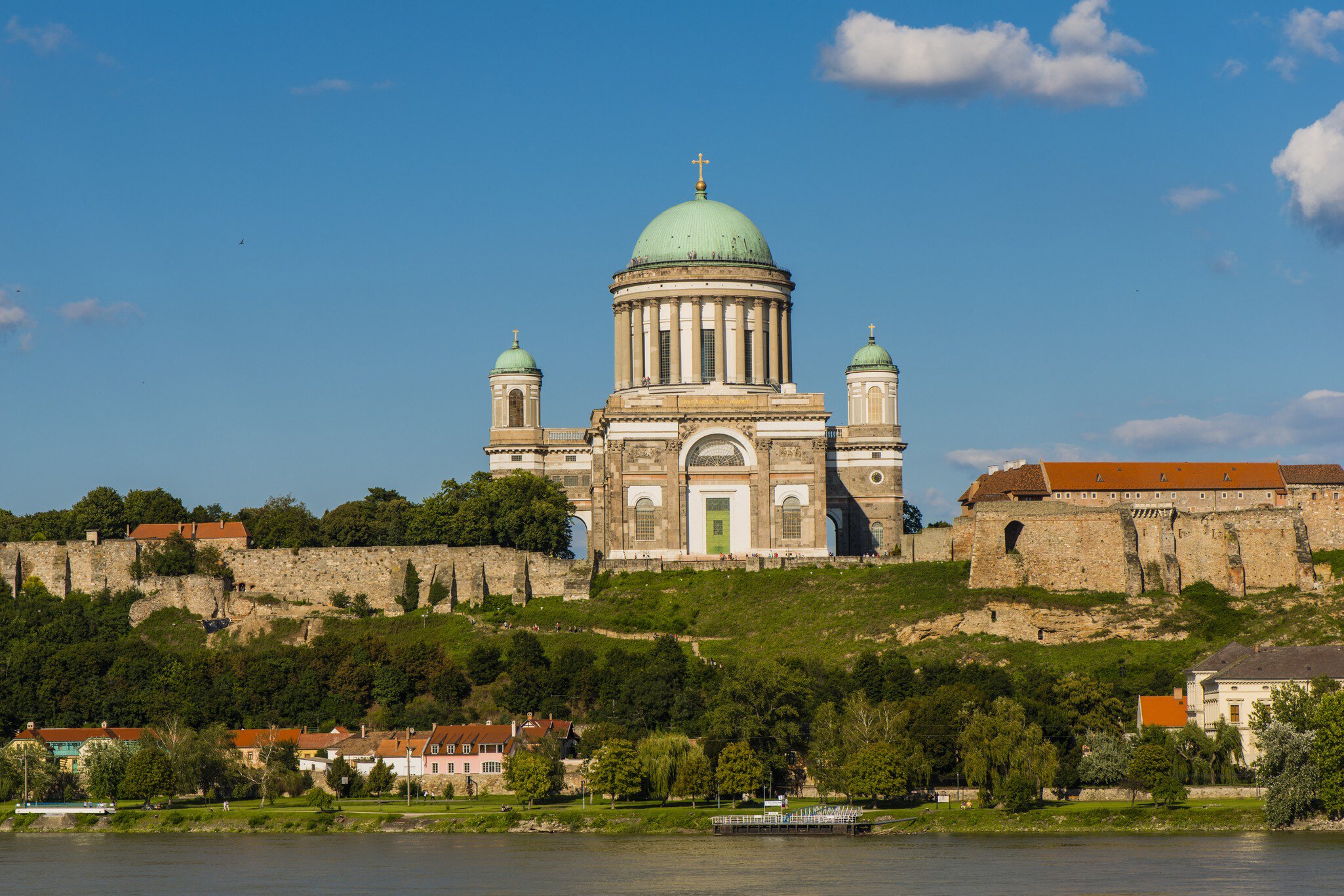 Hungary, Esztergom, Cathedral and River Danube