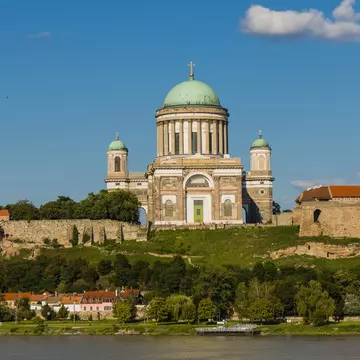 Hungary, Esztergom, Cathedral and River Danube