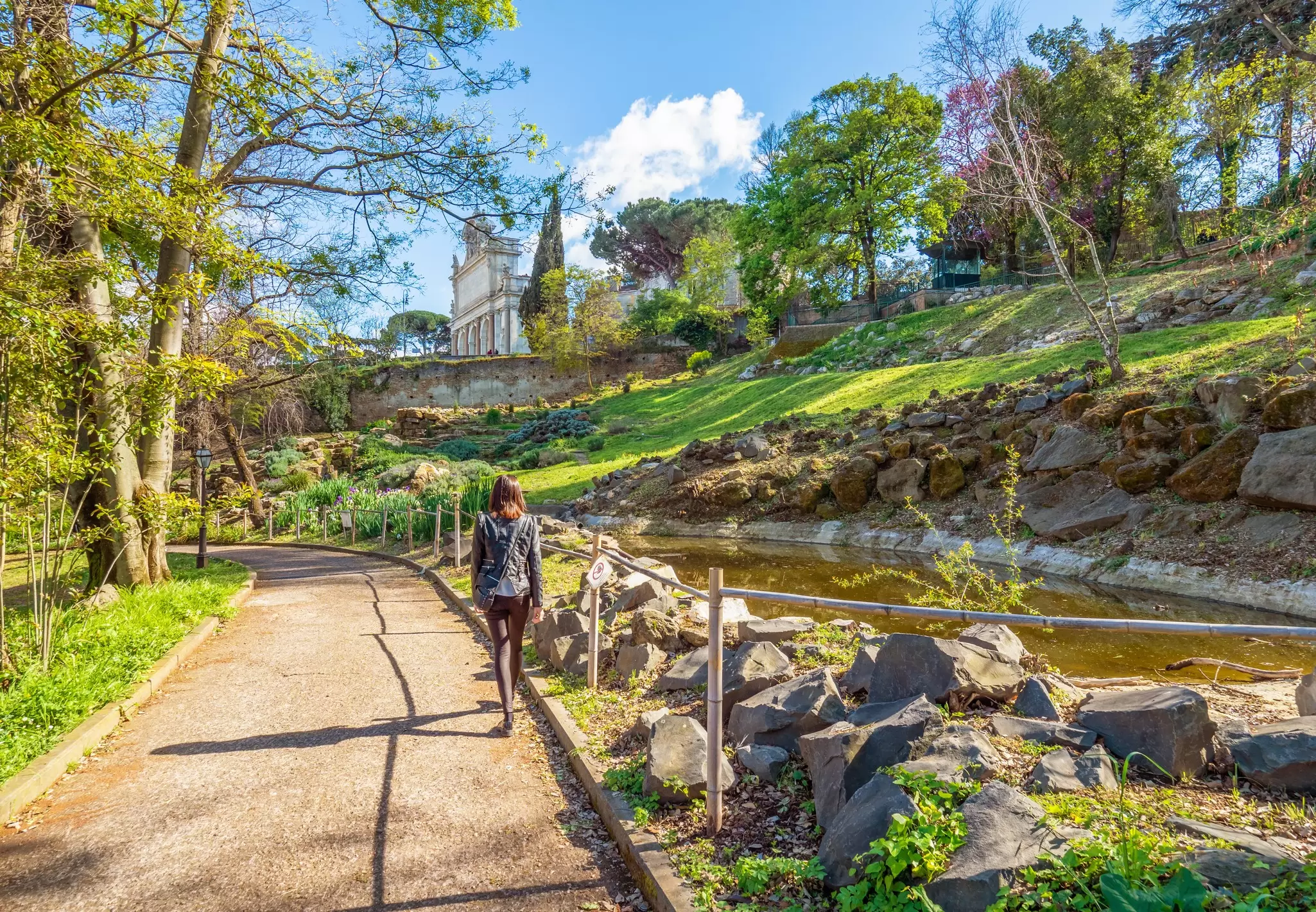 A path in the Orto Botanico on Gianicolo Hill in Rome, Italy.