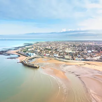 Margate beach England aerial shot at sunrise
1287397425
