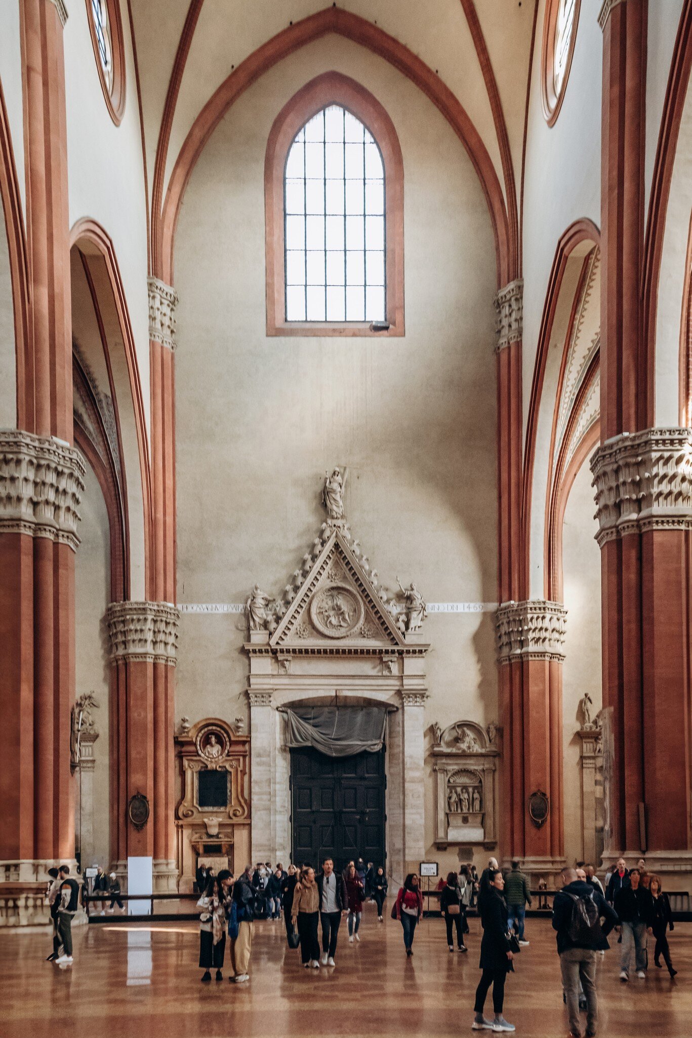 Interior of the Basilica of San Petronio in Bologna.