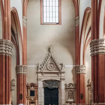 Interior of the Basilica of San Petronio in Bologna.
