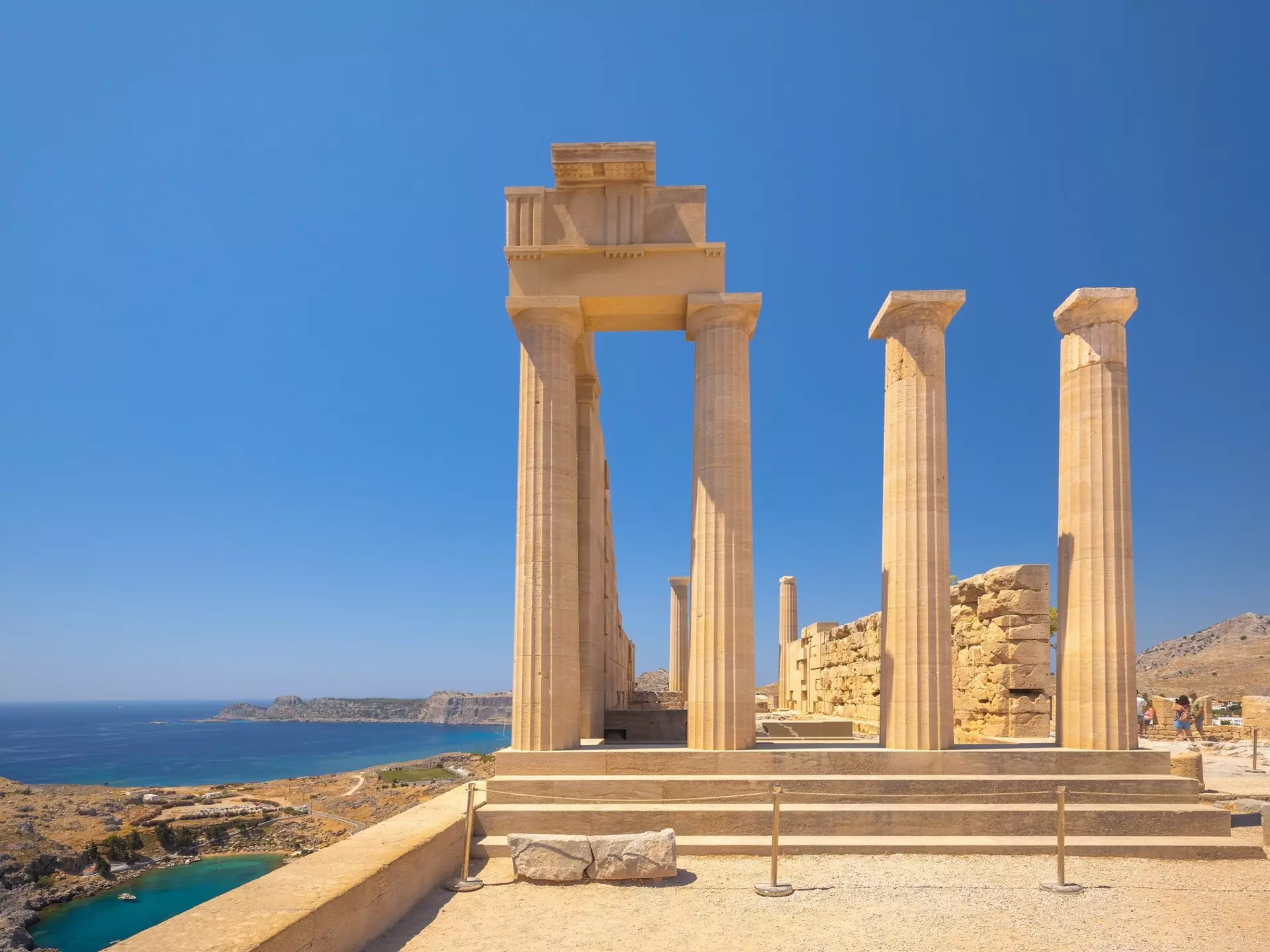 The Temple of Athena Lindia in the Acropolis of Lindos. Shutterstock