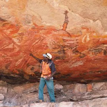 A guided tour at Injalak Hill in Arnhem Land, the Northern Territory. Sarah Reid