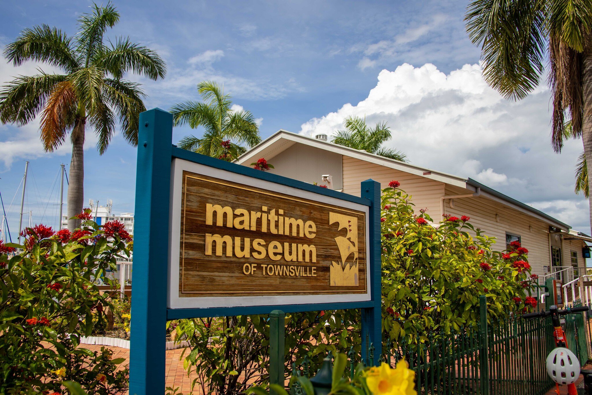 Sign for the Maritime Museum in Townsville, Queensland, Australia.