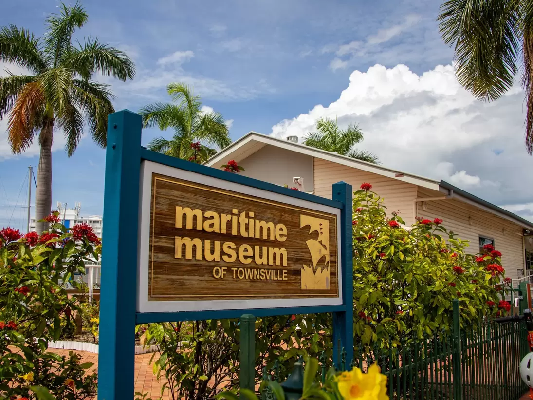 Sign for the Maritime Museum in Townsville, Queensland, Australia.