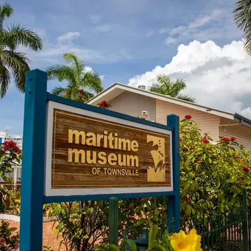 Sign for the Maritime Museum in Townsville, Queensland, Australia.