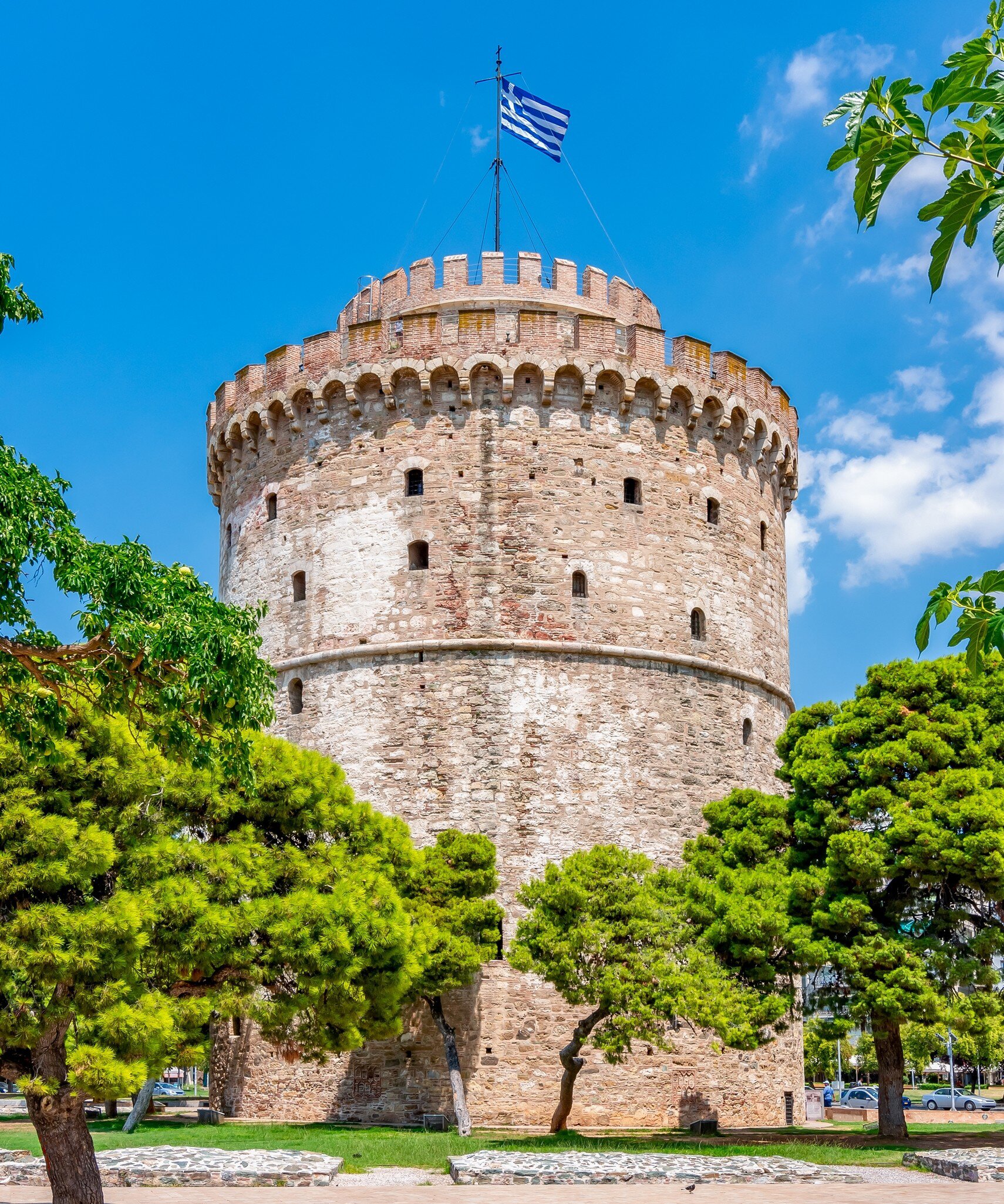View of the White Tower in Thessaloniki, Greece.